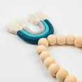 thumbnail image 5 of 2  Pack Rainbow Tassel Wooden Beads Curtain Tieback Bohemian Handmade Curtain Rope Tie Curtain Holders for Wall, 5 of 6