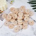 thumbnail image 4 of 40Pcs Wooden Children Toy Accessories Vehicle Wheel Flat Round Blanched Almond 3.5x1cm Hole: 5mm, 4 of 7