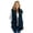 Dark Teal, variant on Women's Trimmed Fleece Vest - Fashionable Solid Color Long Fleece Vest