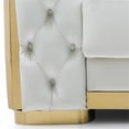 thumbnail image 5 of Pemberly Row Modern Velvet Upholstered Loveseat in Ivory/Gold Finish, 5 of 7