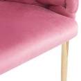 thumbnail image 4 of Elegant Velvet Accent Armchair with Gold Legs & Full Back Support, Pink, 4 of 9