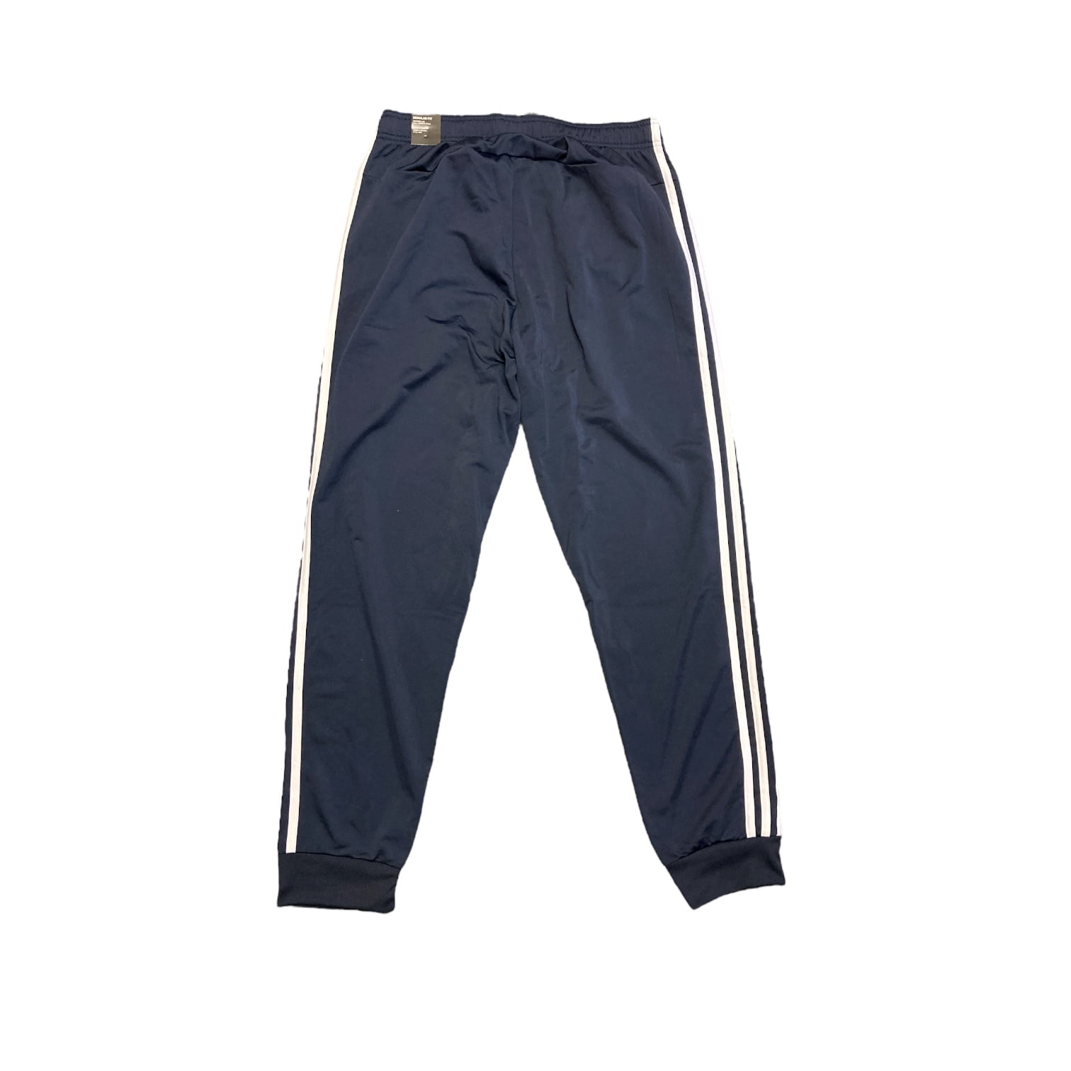 Adidas Men's 3 Stripe Tapered Full Length Tricot Elastic Waist Sport Jogger (Legend Ink/White, L)