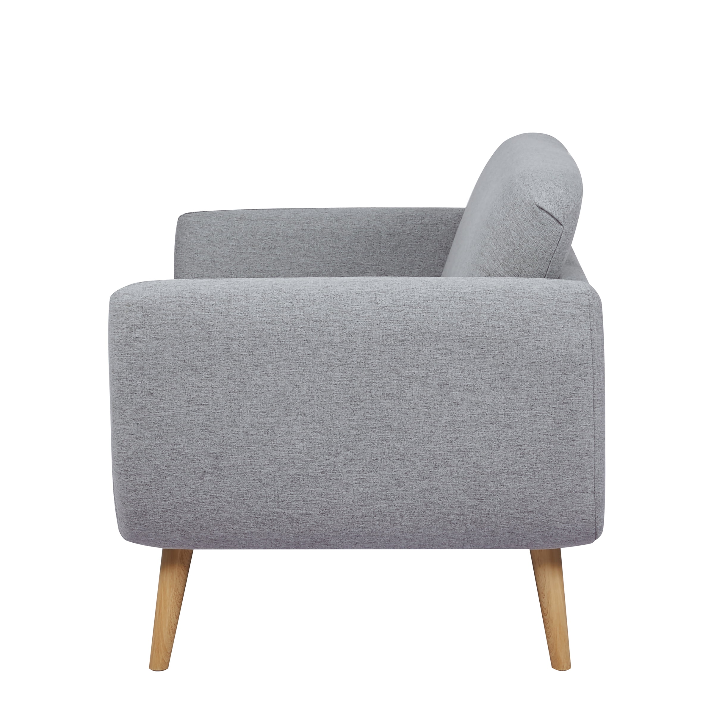 A&D Home Linda Polyester Round Arm Loveseat Sofa, Light Gray