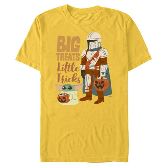 Star Wars Grogu The Mandalorian Halloween Big Treats - Short Sleeve Blended T-Shirt for Adults - Customized-Yellow