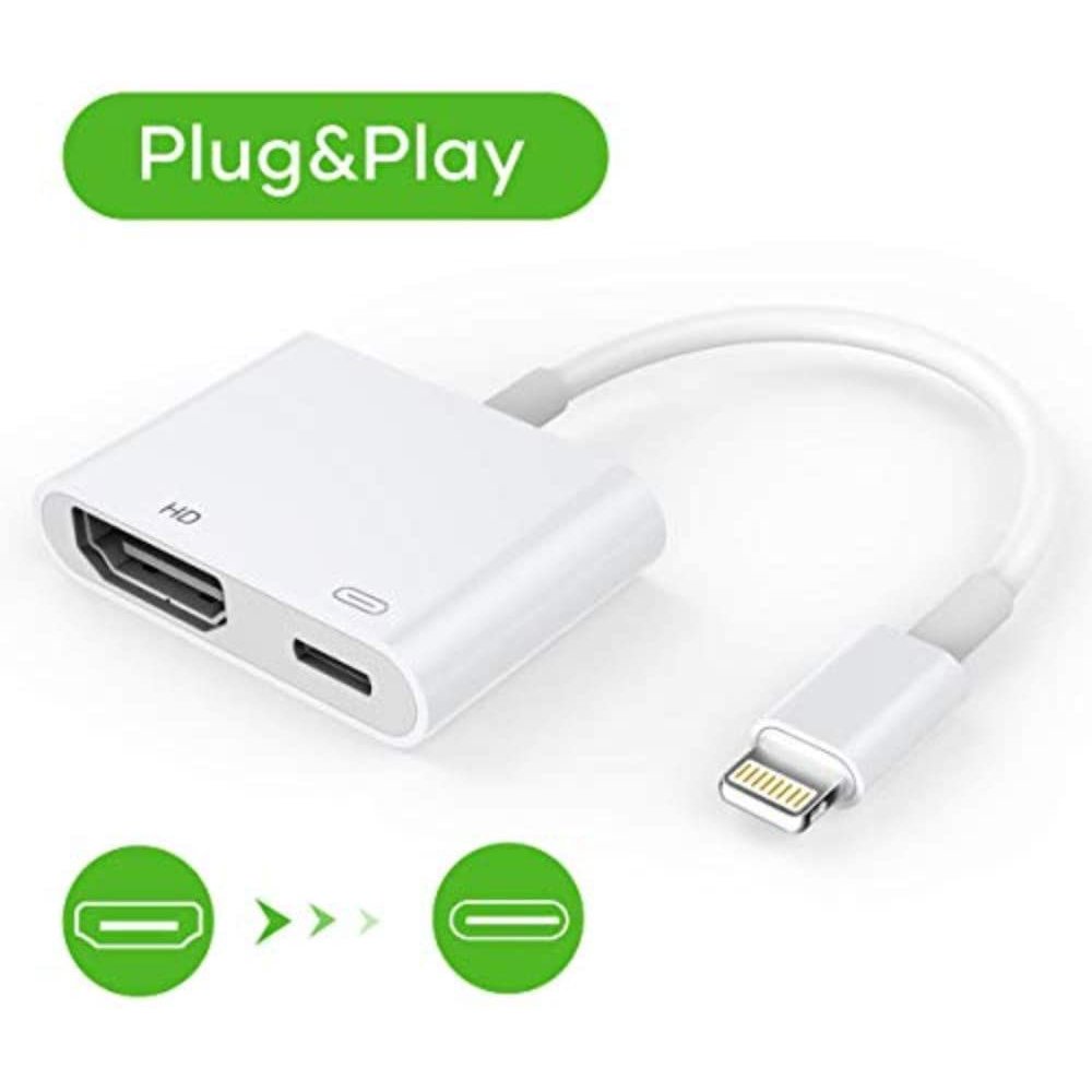 Lighting to HDMI Adapter, HDMI to Phone Cable for Projector, 1080P