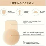 Reusable Adhesive Silicone Women Nipple Covers, Women Push up Breast Lift Pasties - Beige