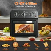 13QT Large Capacity Air Fryer Oven Combo, 360° Hot Air Circulation for Oil-Free Healthy Cooking, Multi-Functional Countertop Convection Oven, Precise Time and Temperature Adjustable Control