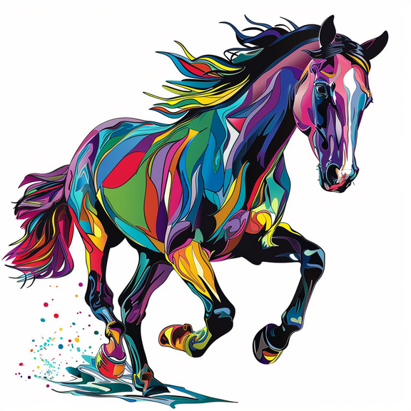 Rainbow Horse Vinyl Decal – Unique Colorful Stallion Car Sticker for Windows, Trucks, SUVs – Artistic Animal Design for Equestrian Fans and Creative Vehicle Decor