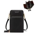 thumbnail image 1 of Small Crossbody Cell Phone Purse for Women, Mini Messenger Shoulder Handbag Wallet with Credit Card Slots,Black, 1 of 6