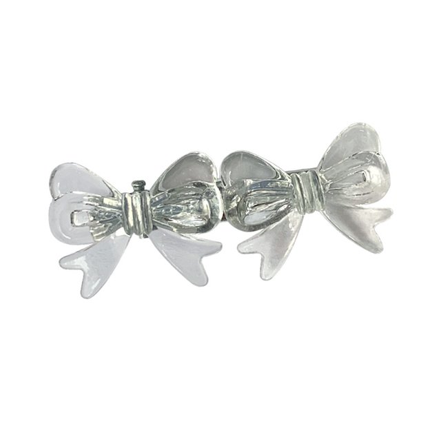 Kmbangi Fashion Plastic Transparent Bow Hairpin Gift for Female 1Pcs/2Pcs