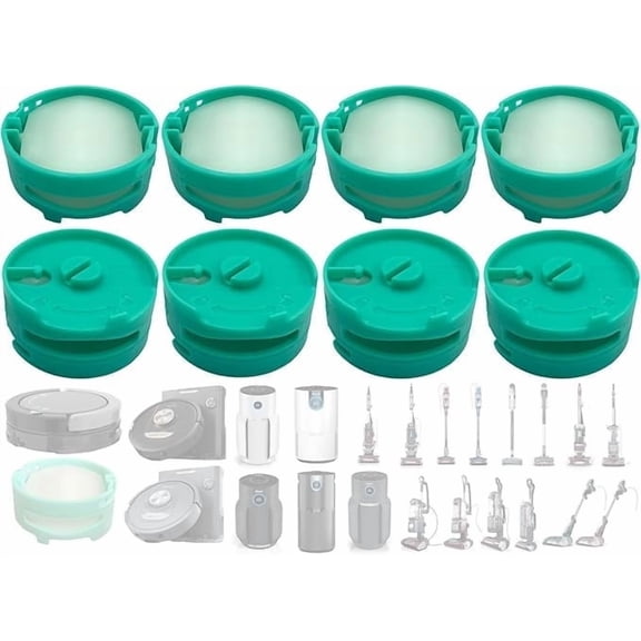 8 Pack 1541FC3000 Odor Neutralizer Technology Vacuum Replacement Cartridges Compatible with Shark AZ3000 AZ3002 HZ3000 HZ3002 IZ862H IZ562H ZD550 Vacuum Cleaner & Air Purifier, Teal, Original