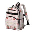 thumbnail image 2 of Strawberry and Heart Pink Pattern Cute School Backpack Bag for School with Padded Back and Adjustable Shoulder Straps 15.25"x11.5"x5.25", 2 of 5