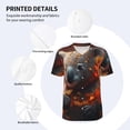 thumbnail image 3 of Hirioo Cute Maple Leaf Koala for Men's Baseball T-shirt Shirts Short Sleeve Casual Summer Button Stretch T Shirts,Size S-4XL-4X-Large, 3 of 7