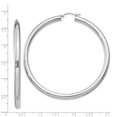 thumbnail image 2 of 925 Sterling Silver Polished Hollow tube Hinged post 4mm Round Hoop Earrings 68x65mm Wide 4mm Thick Hoop Earring for Wom, 2 of 2