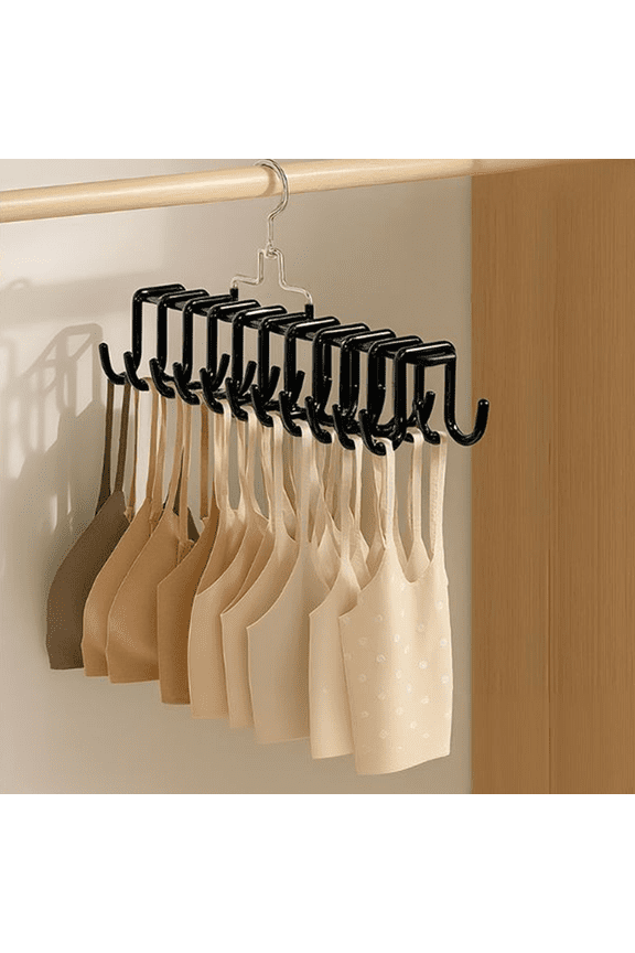 1 Pack Tank Top Hangers Space Saving, Bra Hangers for Closet Organizer, Bra Organizer for Closet, Space Saving Organizers and Storage for Dorm & Apartment (Black)