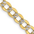 thumbnail image 1 of Quality Gold PWF120-18 Chaîne Gourmette 14K Jaune & Rhodium 5.2 mm Semi-Solide avec Pav Rhodium 18 Pouces, 1 of 1