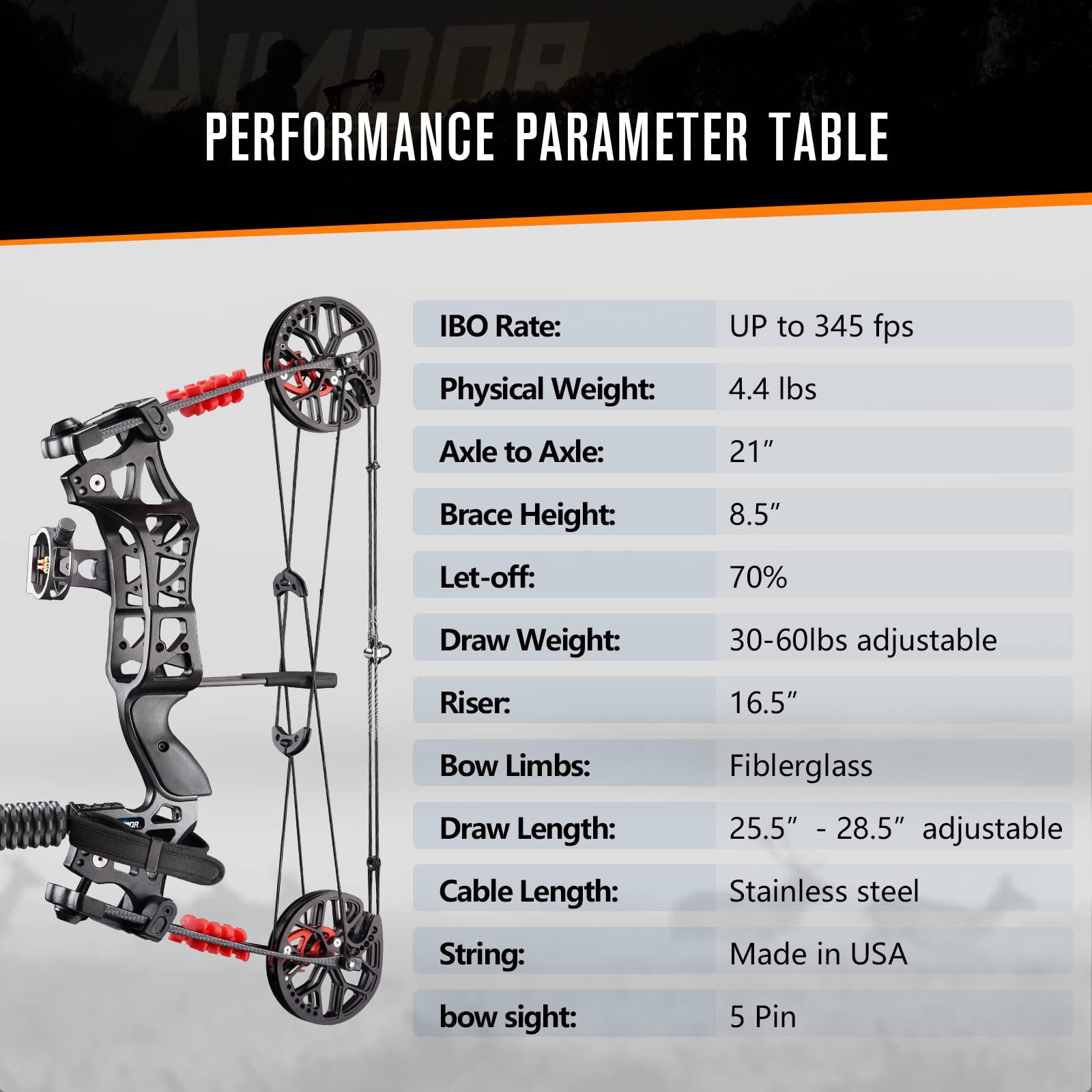 Buy surwolfCompound Bow Kit, Hunting and Target, Limb Made in USA,Draw  Weight 30-70 lbs Adjustable, Draw Length 19-31,up to IBO 320FPS Speed,  Package with Archery Hunting Accessories Online at desertcartDenmark