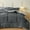Dark Gray with NO Pillows, variant on WOOW DEPOT Sherpa Reversible Twin Comforter, 1 PCS Heavy 5.5lbs Warm Cozy, Taffeta Quilted & Sheared Craft 3D Jacquard Blanket Machine Washable, Blue