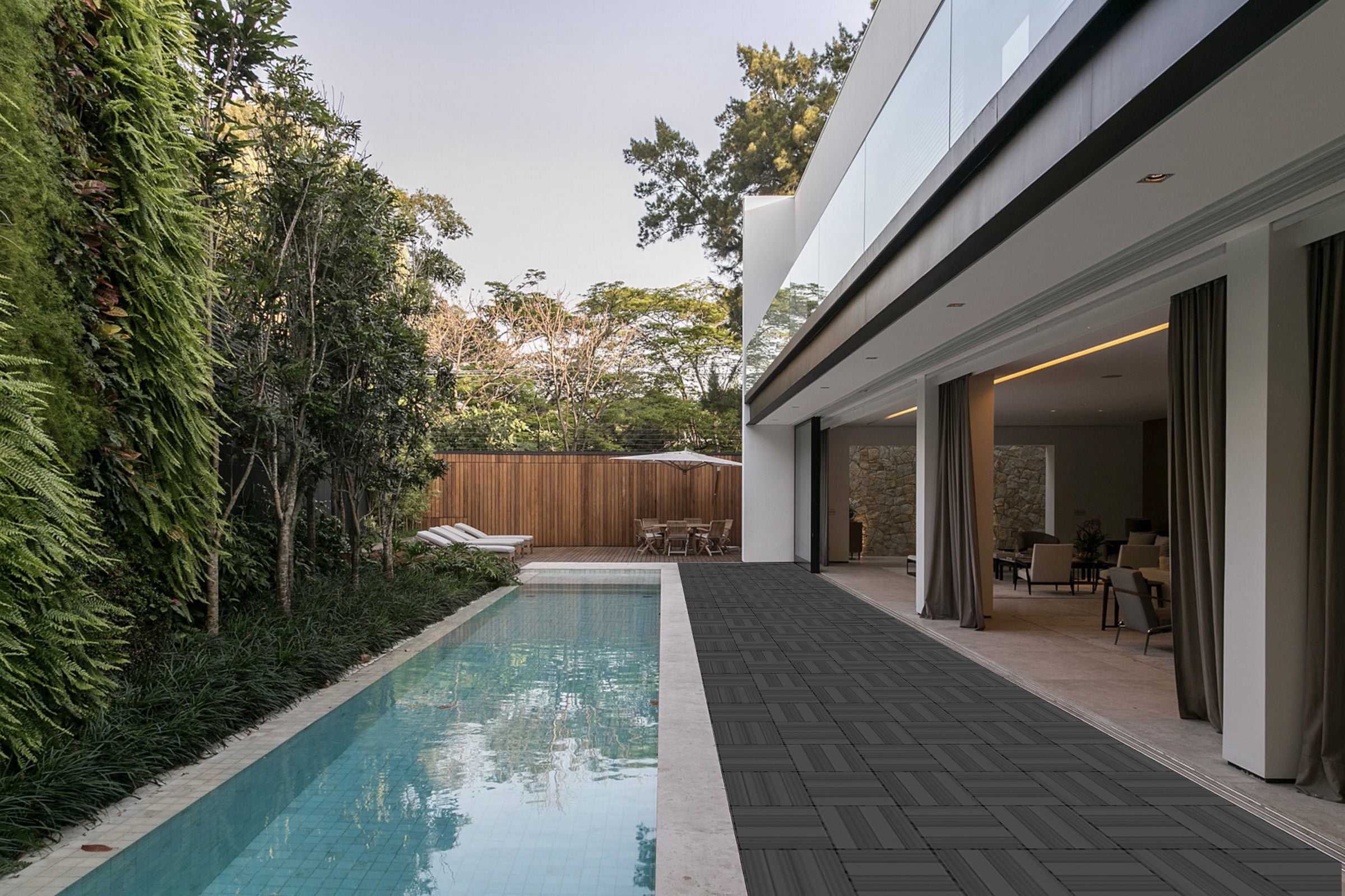Interlocking WPC Deck Tiles, Waterproof Indoor & Outdoor Flooring for Patio, Balcony, Porch, Backyard, Bedroom