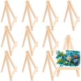 thumbnail image 1 of Mini caballete de madera plegable de 10 piezas caballete triangular pequeño para lienzos de arte, decoración de fotos, tarjetero JFHHH pequeña, 1 of 1