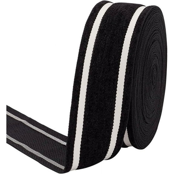 Stripe Pattern Chenille Ribbon Webbing Tape Side Decorative Trimming for Sports Pants Trousers Gray 43x1mm 10 yards/roll