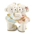 thumbnail image 1 of Bejewel Pewter Multi Color Finish TEDDY and TOOTSIE Bears Trinket Box, 1 of 5