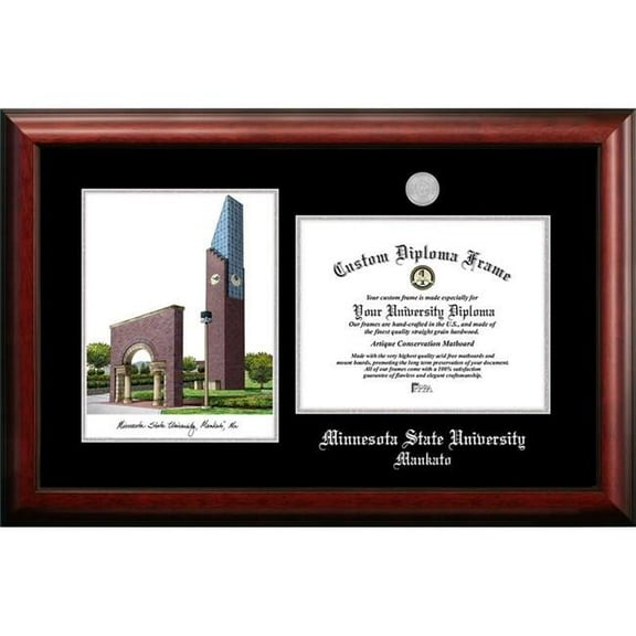 Campus Images MN997LSED-1185 11 x 8.5 in. Minnesota State University Mankato Silver Embossed Diploma Frame with Lithograph