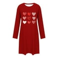 thumbnail image 4 of Annhoo Womens Valentine's Day Dress Long Sleeve Crewneck Cute Print Loose Sleepwear Skirts Lightweight Soft Clothes, 4 of 6