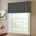 thumbnail image 6 of 2 Pack Dark Gray Valance for Window Solid Color Kitchen Valance Rod Pocket Short Curtain Topper Decorative Window Treatment for Living Room Bedroom 60"x18", 6 of 8