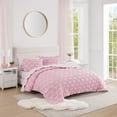 thumbnail image 2 of Ballet Bows Pink All-Season Soft Woven Matelasse Jacquard Reversible Cotton Blend Quilt Set, 2 of 4