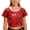 D125/Red, variant on Afdoent Sparkly Cheerleading Short Sleeve T Shirt For Girls And Boys Glitter Performance Top For Festive Party Stage Show Outfit One Size
