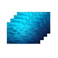 thumbnail image 4 of MKHERT Cool School of Hammerhead Fish in The Blue Galapagos Placemats Table Mats for Dining Room Kitchen Table Decoration 12x18 inch,Set of 4, 4 of 4
