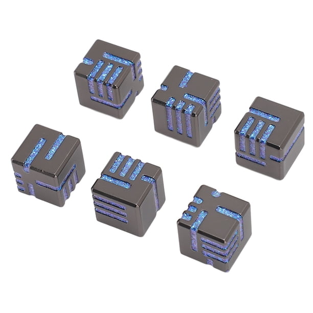 Dados Del Juego De Mesa, 6pcs Metal Dados De aleación De Zinc Plano Con Relleno De Espuma Para RPG
