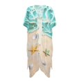 thumbnail image 2 of SCRAWLGOD Beach Turtle Starfish Print Kimono Swimsuit Coverup Loose Breathable Swimsuit Cover Up Lightweight Bathing Suit Cover Up for Women, 2 of 6