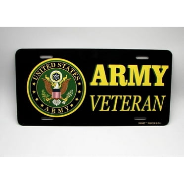 ARMY VETERAN METAL CAR LICENSE PLATE. U.S. ARMY VETARAN CAR LICENSE PLATE - Aluminum ( 12 inch x 6 inch )