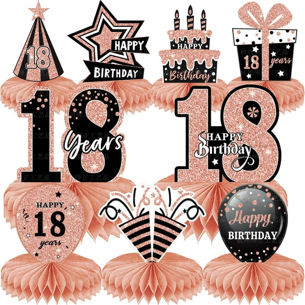 Decoración de fiesta de cumpleaños de oro negro Adornos de panal de abeja para cumpleaños Adornos de panal de abeja de edad Decoración de bola de panal de abeja digital