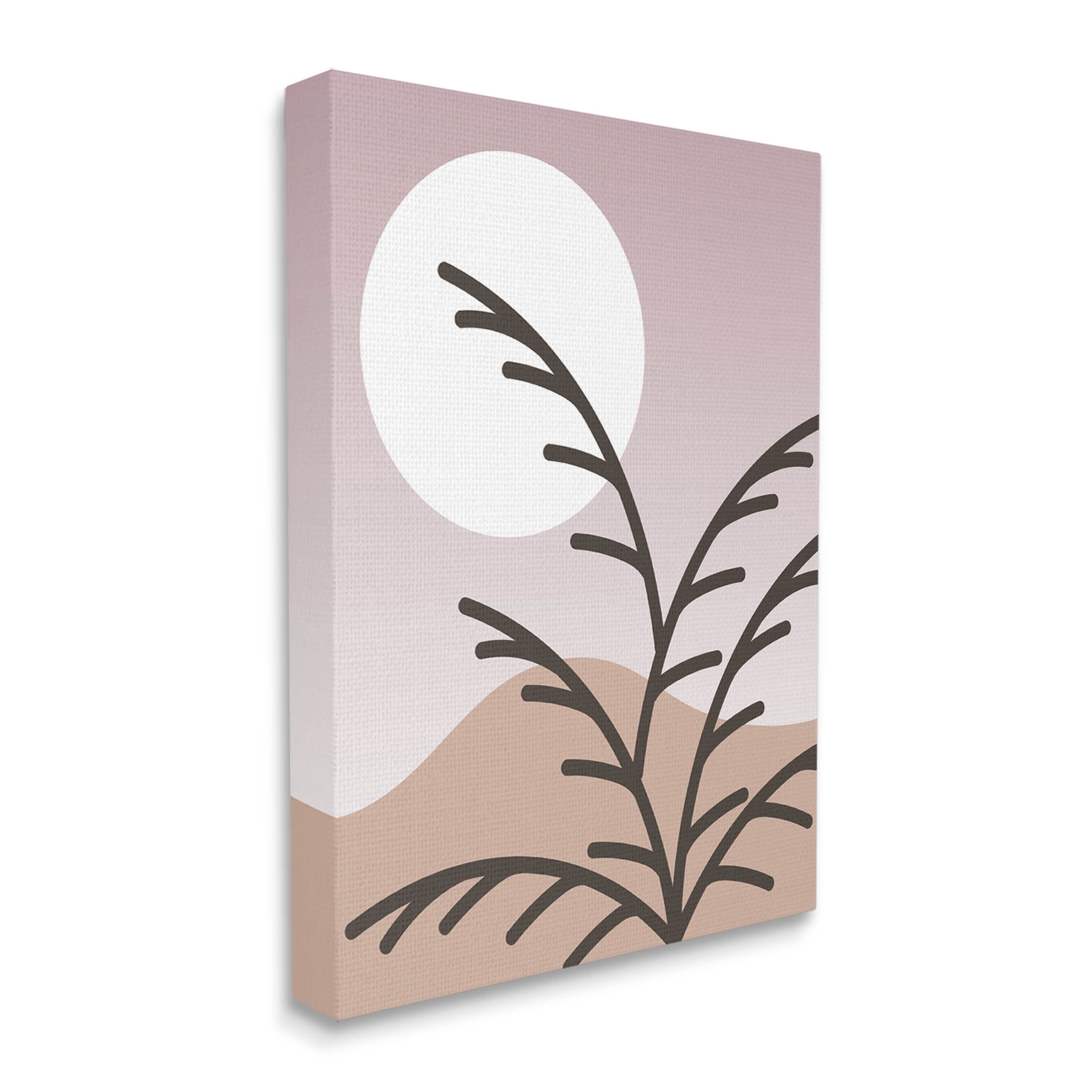 Modern Pastel Moon Branches Botanical & Floral Graphic Art Gallery Wrapped Canvas Print Wall Art