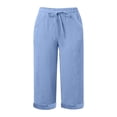 thumbnail image 3 of WILLBEST Pantalones Casuales elegantes para Mujer con Cintura Elástica y Bolsillos para Uso Diario, Ideales para Actividades al Aire Libre En Primavera y Verano. Mediana, 3 of 4