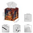 thumbnail image 3 of FUIALDOLG Stylish Tissue Box Holder Fall Sunflower Owl Square Tissue Cube Cover PU Leather Facial Organizer for Bathroom, Tabletop, Car, Night Stands, Office, Home, Kitchen, 5.1''X5.1''X5.5'', 3 of 7