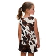 thumbnail image 4 of chaqlin Brown Cow Print Girls 2 Piece Set Kids Summer Outfits Sleeveless Round Neck T Shirt and Shorts Set Lightweight Workout Sport Clothes for 5-14Y, 4 of 7