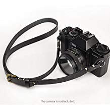 CANPIS Leather Camera Strap Vintage Shoulder Neck Strap Belt Adjustable for DSLR Cameras Canon, Fuji, Nikon, (Best Fuji Camera For Landscape)