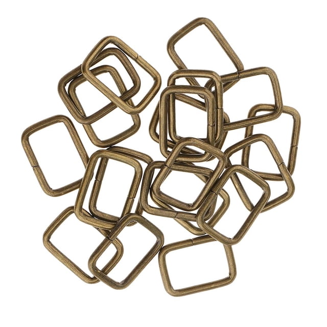 20 piezas de hebilla cuadrada de metal para bolso, correa de conector, accesorios para mochilas, hebilla 20x12x2.8mm Bronce