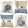 thumbnail image 5 of Gosuguu Coastal Decor Summer Ocean Scallop Print Throw Pillowcase, 5 of 5