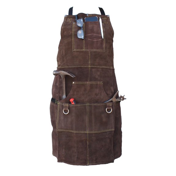 Suede Leather Heavy-Duty All-Purpose Workshop Multi Pocket Apron 231TS01DB