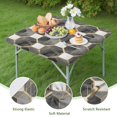 thumbnail image 4 of Gray White Gold Marble Pattern Square Fitted Tablecloth with Elastic Edge,Square Table Cover,Washable Elastic Table Cover for Home Kitchen Party Decor 34"x34", 4 of 6