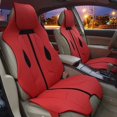 thumbnail image 4 of Funda de asiento delantero de coche de lujo, cojín de asiento suave universal, accesorios interiores deportivos de moda, protector de almohadilla roja, azul y blanca, 1 pieza, 4 of 4