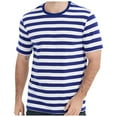 thumbnail image 1 of Pack Playeras Hombre Europeo Color Bloqueado Rayas Azul Marino Rayas Hombres Casual Suelto Moda Cómodo Comercio Exterior Negocios Deportes Cuello Redondo Manga Corta Camiseta, 1 of 4