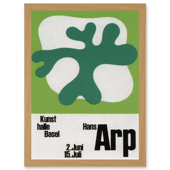 Advert Exhibition Kunsthalle Switzerland Cultural Hans Arp Dada Surrealism Artwork Framed Wall Art Print A4