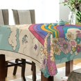 thumbnail image 5 of Yayeee Tablecloths 60" x 90" Rectangle Wrinkle Resistant Party Table Cover, Beige Rainbow, 5 of 8