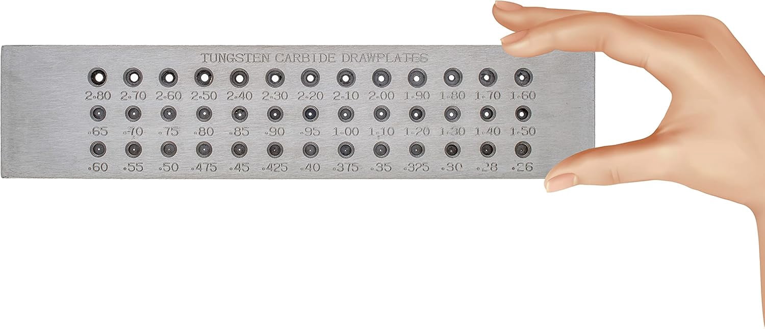The Beadsmith Tungsten Drawplate, 39 Hole 2.8mm-0.26mm